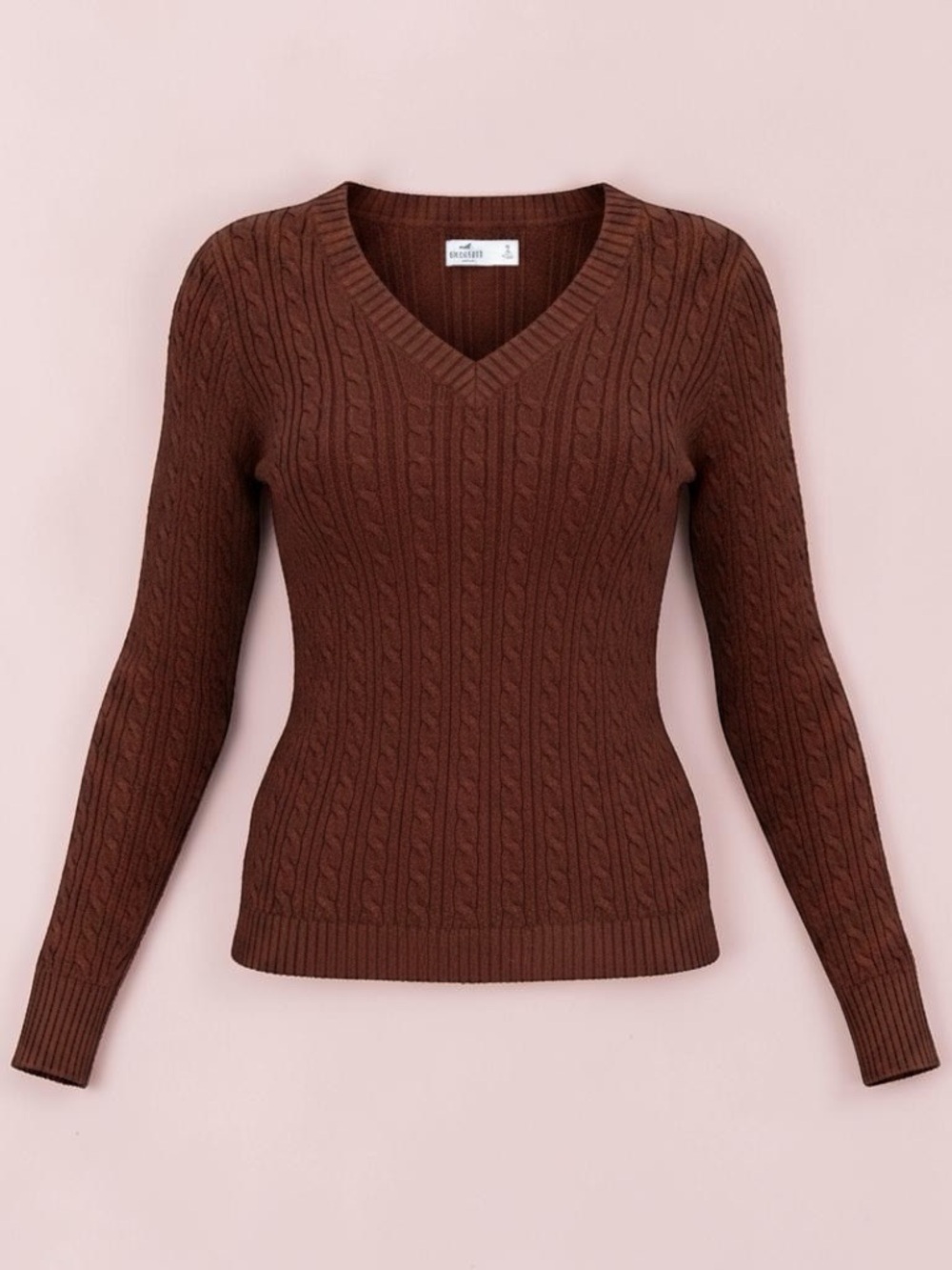 Hollister Cable-knit V-neck sweater (SM)